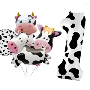 Decorazione per feste Palloncini digitali con stampa mucca da 40 pollici Decorazioni di buon compleanno Bambini Adulti Numero Palloncino Palloncini anniversario Baloon