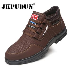 Boots Winter Men Casual Leather Luxury Leisure Shoes Sneakers Keep Warm Snow Nonslip Cotton Bota Masculina 231121