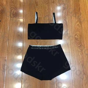 Brevtryck Vest Shorts Women Classic Pullover Camisole Shirt Stretch Tank Topps mode Sexiga korta shorts leggings