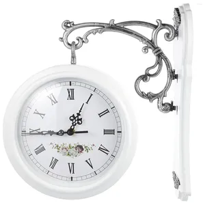 Wall Clocks Metal Quiet Clock Outdoor Unique Rotatable Double Sided Decor