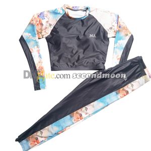 Women Breathable Sport Top Long Sleeve Yoga Tees Letters Print Gym Pants Woman Outdoor Casual Sportwear