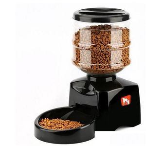 Miski dla psów Podajniki 5.5L Zaprogramowane Matic Pet Feeder Voice MES Nagrywanie i wyświetlacz LCD SN Large Smart Dogs Cats Dozownik miski żywnościowej Y2 DHABB