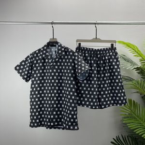 Moda masculino feminino de verão traje esportivo ternos casuais letra clássica padrão impressão masculina shorts de manga curta masculino tops meninos tees cor de roupas#27