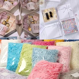 Party Decoration 10/50/100g colorful shredded paper pleated Lafite paper filled DIY wedding birthday party gift box candy material packaging 231122