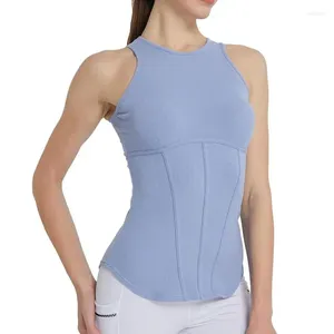 Yoga roupa feminina colete esportes elástico camisas femininas design elegante roupas para correr treino e exercício