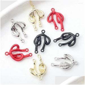 Charms Charms 10st/Lot Colorf Emalj Zinklegering med mtiple -kontakter för DIY -smycken Making Drop Delivery Jewelry Findings DH1ZX