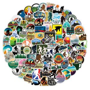 100Pcs Bigfoot Savage Outdoor Sasquatch Graffiti Stickers No-Duplicate For Skateboard Laptop Luggage Bicycle Guitar Helmet Water Bottle Deca