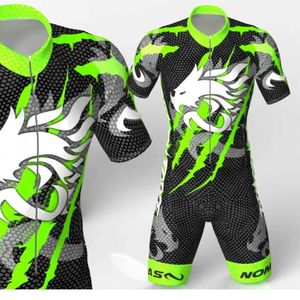 Cykeltröja sätter PowerSlide Men Team Triathlon Skate Suit Summer Skaters Speed ​​Suit in Inline Roller Racing Speed ​​Skates Skating Clothing Jumpsuit J230422