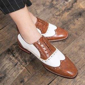 LACE-UP 8822D BROGO CASual British Style Contrast Color Oxford Mens Office Shoes Plus Tamanho 38-48 231122