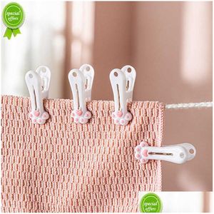 Bag Clips New Cute Cat Claw Hanger Clip Windproof Clothes Towel Quilt Clamp Holder Clothespin Bag Balcony Drying Bed Sheet Er Pegs Dro Dh8Zj