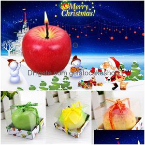 Velas em forma de maçã fruta perfumada festival atmosfera romântica decoração de festa de Natal véspera ano decoração gota entrega casa jardim dh2pi