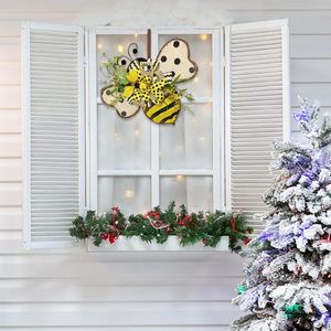 Dekoracyjne kwiaty pszczoły w wieniec drzwi przednie słonecznik wiszący dekoracja szczęśliwej ozdoby miodu rzemiosło