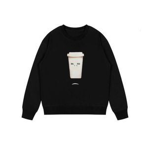 23 New Pure Coffee Tea Cup Spring And Autumn Loose Letter Hooded Couple Sweater Trend Versatile And Comfortable Style For Men And Women
