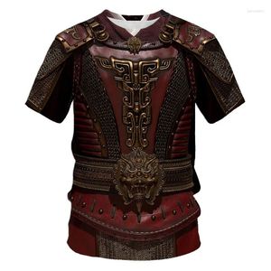 Męskie koszulki średniowieczne pancerze T-shirty Knight 3D Printed Streetwear Mężczyźni Kobiety moda moda nad dużą koszulą cosplay koszulki dla dzieci topy ubrania