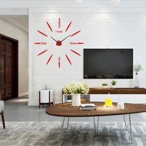 Wanduhren Big Home Clock 3D DIY Acrylspiegel Aufkleber für die Dekoration Wohnzimmer Quarznadel selbstklebend hängende UhrWanduhrenWal