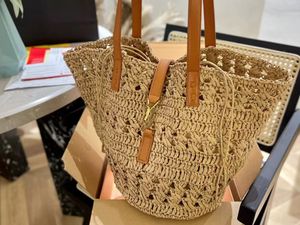 23ylsy nova Bolsa de Praia Casual Rattan Bolsas de Grande Capacidade Designer Wicker Woven Women Handbags SummerBeach Bali Straw Bags Lady Travel Big Basket Purse