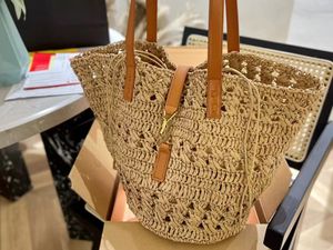 23ylsy neue Strandtasche Casual Rattan Große Kapazität Totes Designer Wicker Woven Damen Handtaschen SummerBeach Bali Strohtaschen Lady Travel Big Basket Purse