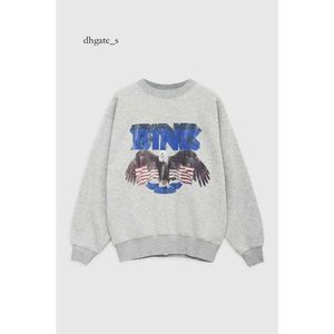 women anine hoodie Sweatshirt Classic Eagle Digital Print Hem Worn Fleece Women Sweater Sportswear BING