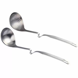 Spoons 2Pcs Soup Ladle Slotted Spoon Pot Hanging Colander Kitchen Tool Drop Delivery Home Garden Dining Bar Flatware Dh4V6