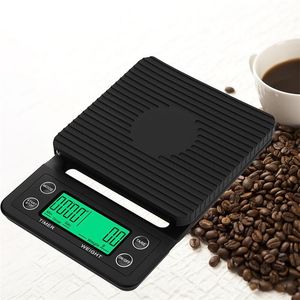 Mätverktyg Precision Drip Coffee Scale Coffee som väger 01G DRIP Kaffeskala med timer Digital Kitchen Scale High Precision LCD -skalor 230422