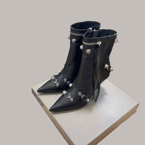 boots women's designer boots pointed toe rivets fashion boots high heels rivet fashion martin high heel knee high boots 35-40