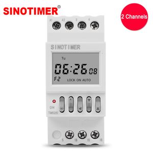 Timers Two Groups Output Separate Control 7 Days Weekly Programmable 2 Channels Timer Switch Time Min. 1 Second Interval Clock Din Rail 230422
