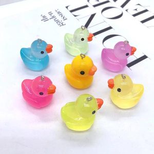 Charms 6pcs/lot Translucency Big Duck Resin Large Size Pendant For Earring Keychain Animal Crafts Making Cute Jewelry Finding