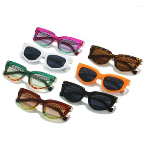 Solglasögon Europeiska och amerikansk personlighet Polygon Fashion Cat Eye Trend Ink Shading Mirror Single Product