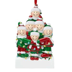 Ornamenti natalizi in resina personalizzati Nuovo ciondolo natalizio Nome della famiglia Benedizione Ornamenti per l'albero di Natale Decorazioni per la stanza