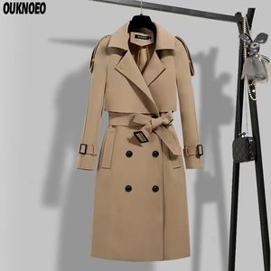 Frauen Trenchcoats Frühlingsmantel Dünne Elegante Mode Koreanische Beiläufige Herbst Lose Jacke Regenmantel 2023 Plaid Gefüttert Lange Windjacke 230421