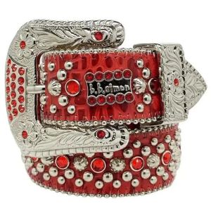 2024 مع Red B buckle BB Belt Simon Mens Wimens Weistband for Birthday Gift Luxury Designer Belt Retro Needle Buckle Buckle 20 Color Crystal Diamond Missseller