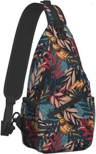 Rucksack Blätter Umhängetasche für Reisen Crossbody Schulter Damen Herren Brust Tagesrucksack Reisen Wandern Outdoor