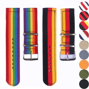 Assista Bandas Universal Strap 18mm 20mm 22mm 24mm Nylon Banda Elastic Tecido Pulseira Esporte Pulso Substituição Homens Mulheres Acessórios