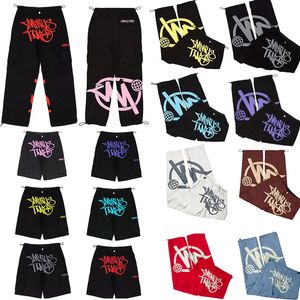 Męskie spodnie American Retro w stylu retro streetwear Hip-Hop Trendy Sweatpants Street Summer Strozie szorty Europejskie Ameryki wydrukowane Kostium spektaklu M9