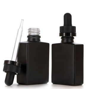 30ml preto fosco vidro líquido reagente pipeta conta-gotas garrafas quadradas de óleo essencial perfume garrafa de óleo de fumaça e garrafas líquidas nuqkh