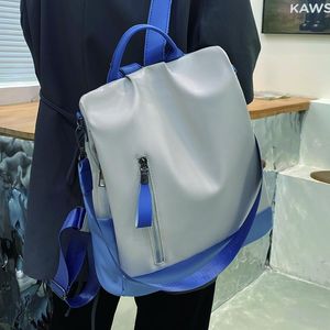 Skolväskor 2023 Fashion PU Kvinnor ryggsäck kvinnlig student stor kapacitet väska tonåringar flickor enkla bokväska damer anti stöld mochila