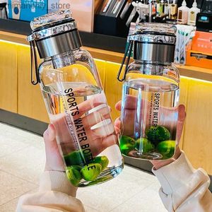 water bottle 2000ML Glass Water Bott with Strap Sport Water Bott Outdoor Travel Portab akproof Drinkware Stainss Steel Water Bott Q231122