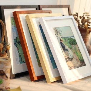 Paintings Black White Wood Color Picture Po Frame A4 A3 Wooden Nature Solid Wall Mounting Hardware Included Without Cardboard 230616 ZZ