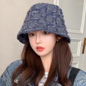 Berets Herbst Winter Bob Eimer Hut Frauen Sonne Kappe Männer Ausgefranste Hüte Korea Stil Baseball Golf Caps frauen Panama