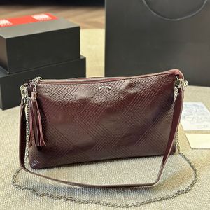 Borsa di design a tracolla da donna di lusso Borsa di lusso trapuntata in pelle hobo retrò Borsa classica versatile sotto le ascelle Borsa da sera con hardware argento Pochette da sera 35 cm