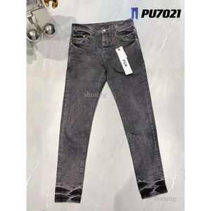 Mens Roxo Jeans Designer Jeans Moda Angustiado Rasgado Bikers Womens Denim Cargo para Homens Calças Pretas 655