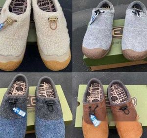 shoes plush shoes women's outerwear winter plush insulation women's one footed Cohen small sheep hooves cotton shoes