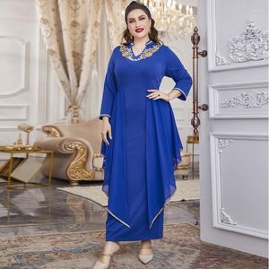 Casual Dresses Summer Blue Long For Women Plus Size Chiffon Evening Dress Party kjolar Maxiskirt Vestidos de Talla Grande Robe Femme