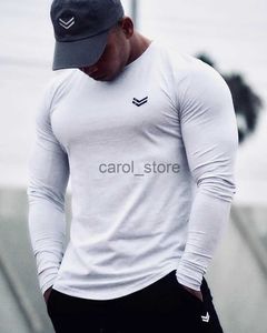 Homens camisetas Manga Longa Camiseta Homens Cor Sólida Algodão T-shirt Bodybuilding Roupa Interior Camisas Primavera Jogger Esportes Exercício Muscular 3XL J231121