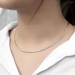 Chains 585 Rose Gold Color Necklace For Women Serpentine Link Herringbone Chain Womens Drpo Jewelry Fashion 2mm DCN16