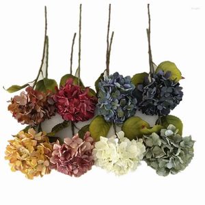 Decorative Flowers Oil Painting Hydrangea Autumn Color Wedding Decoration Brown Yellow Beige El Flower Arrangement Retro