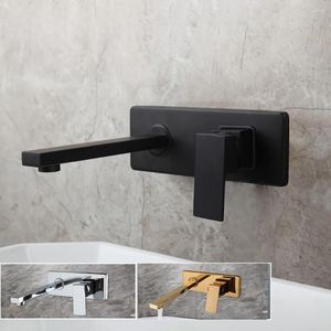 Bathroom Sink Faucets Wall Mount Taps Waterfall Mixer Water Tap Chrome Baignoire Faucet Black Robinet Bathtub Cold
