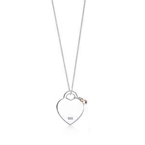 T GG Necklaces Fashion jewelry luxury stainless steel heart shaped key pendant necklace original 925 silver love necklace pendant female DIY pend