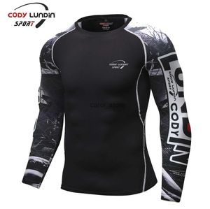 Herr t-shirts cody lundin uv skydd långärmad simma rashguard för män baddräkt snabb torr surf kör män sublimering t shirt gym toppar j231121