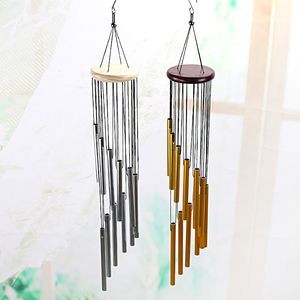 12 Tubes Wind Chimes Gold silver Musical Windchime Pendant Aluminum Tube Metal Pipe Wind Chimes Bells Decoration For Home Garden